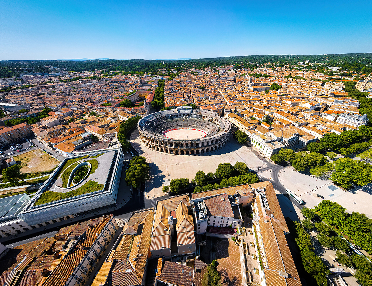 Vue aérienne - Nîmes